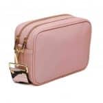 Bolso bandolera en rosa palo con compartimento doble. - Image 5