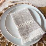 Set de 4 Servilletas de Telar Cocoa con Efecto de Hilos Entretejidos